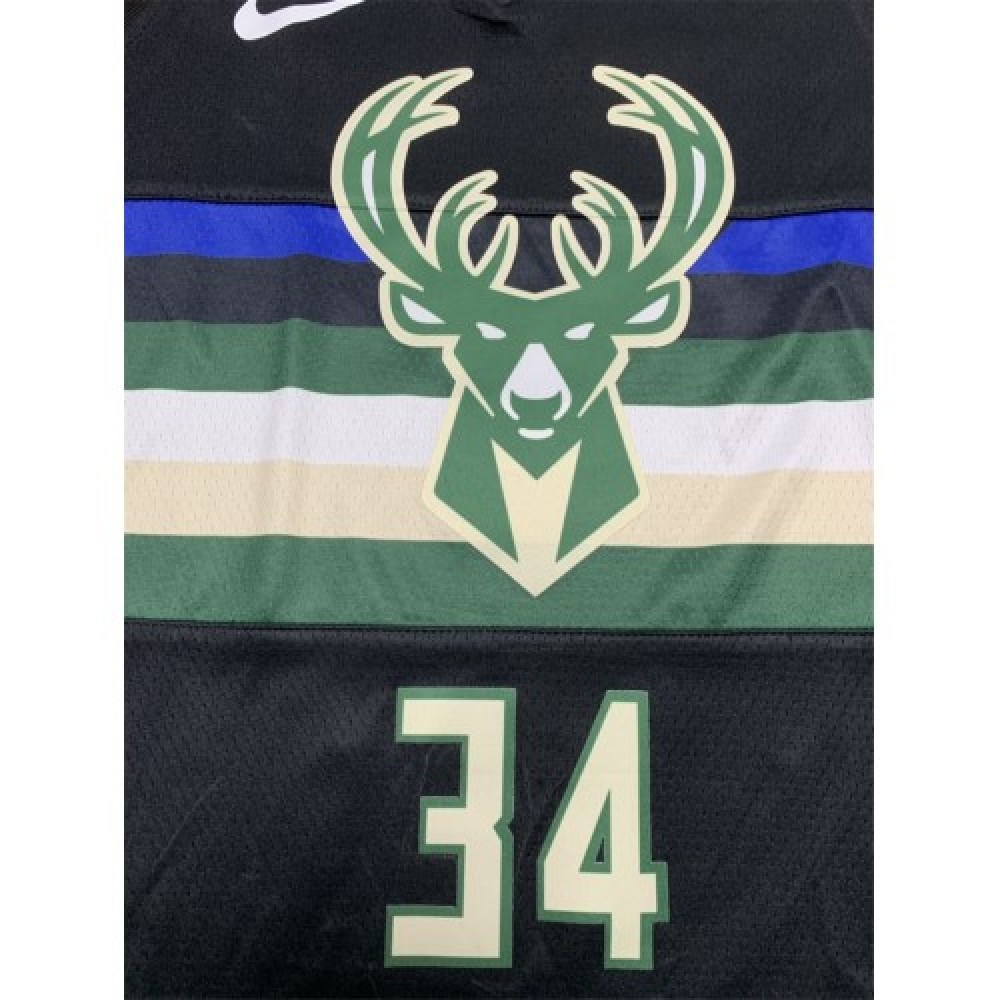Men's Milwaukee Bucks Giannis Antetokounmpo #34 Black 2020 Swingman Jersey - Statement Edition-Pro Kit Vault | Brand New 26/27 Sports Jerseys